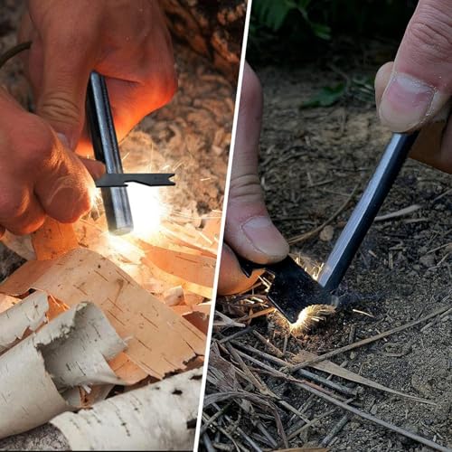 Ferro Rod Fire Starter Survival Tool Kit - 4" x 3/8" 2 Pack