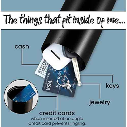 Diversion Safe Water Bottle -Black Stainless Steel Bottle with Hidden Compartment for Cards, Keys, Cash, and Valuables - Insulated Bottle for Hot and Cold Drinks - 18 Ounces