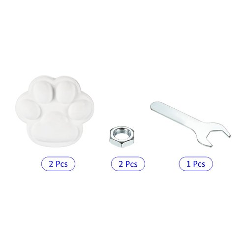 M METERXITY Roller Skate Stopper - Rubber Brake Block Toe Stops, Adjustable with Bolts Cat Claw, Apply to Roller Skate (0.6 Inch Dia Thread, White)