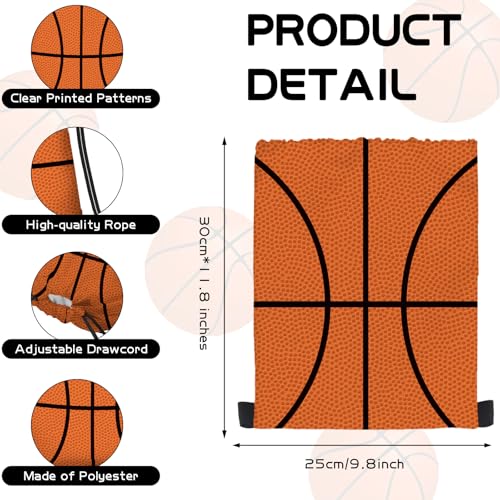 Basketball Gift Bags 16 Pack - Drawstring Sports Party Favor Bags for Basketball Fans