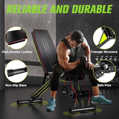 Adjustable Folding Weight Bench - 660 lbs Capacity - Black