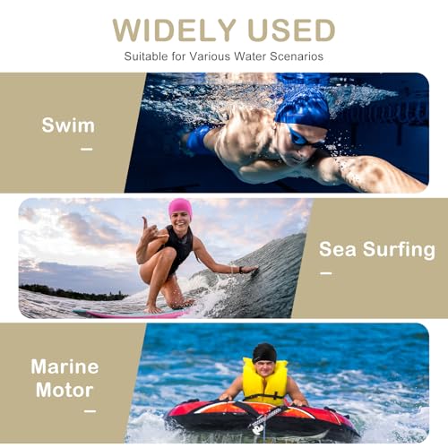 Silicone Swim Cap - Waterproof Non-Slip for Long & Short Hair - White, Large