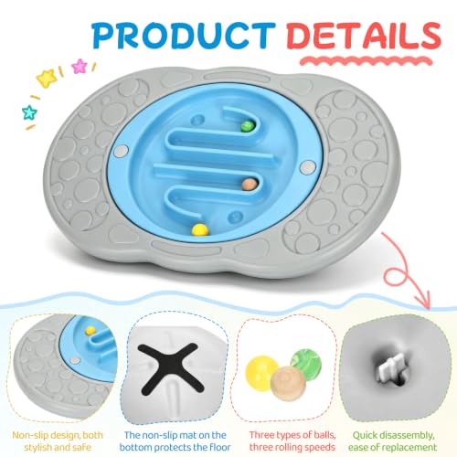 Kids Balance Board with Maze & Balls, Sensory Wobble Trainer for 3-12 Years