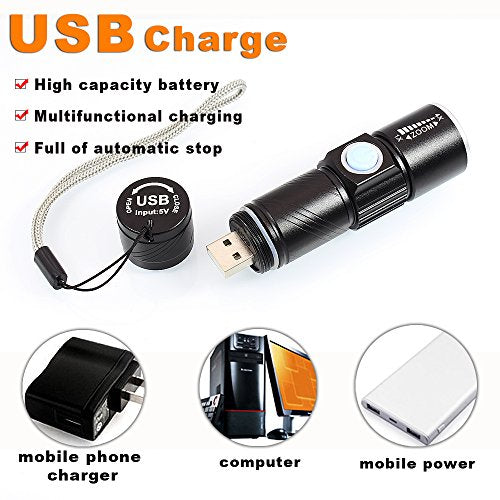 DARKBEAM 395nm USB UV Flashlight 2-Pack - Portable Blacklight for Pet Urine Detection & Identification