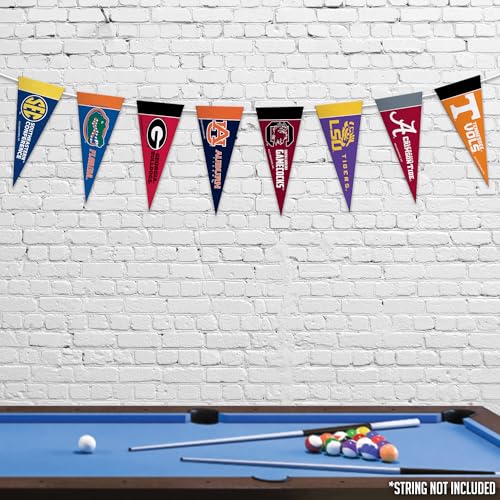 NCAA SEC Mini Pennant Set - 4" x 9" Felt Team Flags