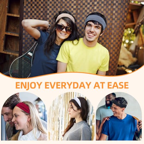 Elastic Non-Slip Headbands for Women - 8PCS Set in Black, White, Light Gray