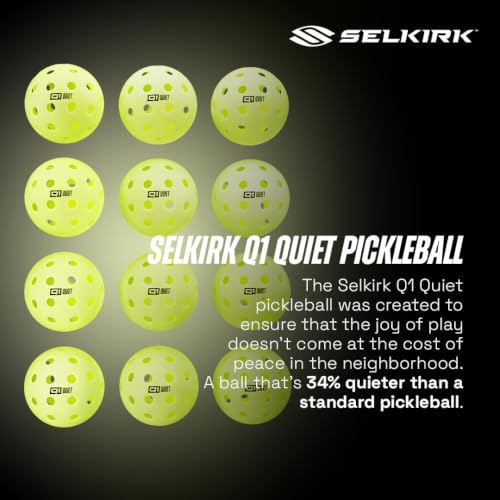 Selkirk Sport Q1 Quiet Pickleball Balls 12 Pack | USAP-Approved Noise-Reducing Outdoor Balls