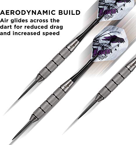 Viper Underground Steel Tip Darts Set 25g Raven with Tungsteel Alloy & Flights