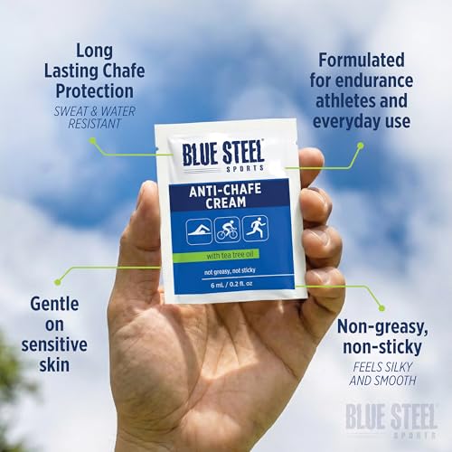 Blue Steel Sports Anti-Chafe Cream Singles 10 Pack for Runners & Cyclists