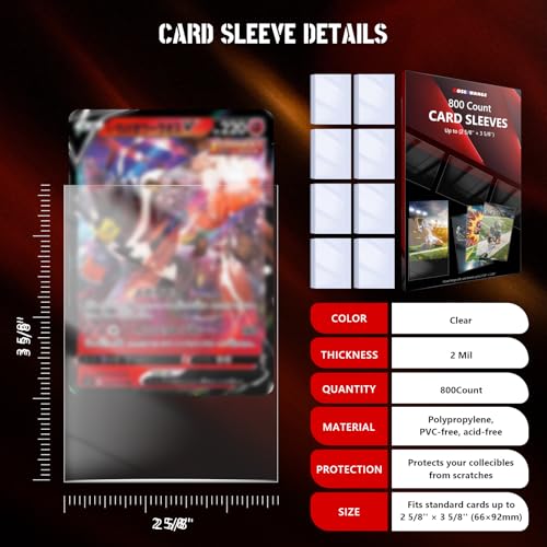 Penny Card Sleeves for Trading Cards - 800 Count