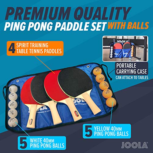 Ping Pong Paddle Set - 4 Premium Rackets with 10 Balls - Pack of 1