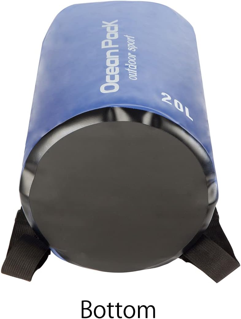Skiennix Waterproof Dry Bag - 20L Roll Top Backpack for Kayaking & Boating - Stylish Blue
