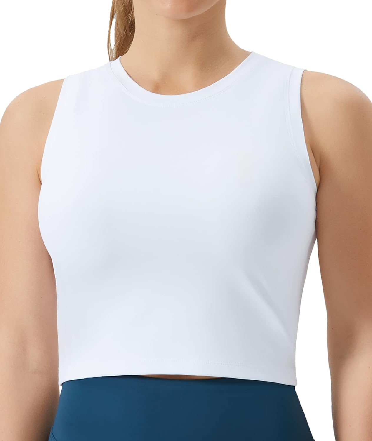 The Gym People Women's Workout Crop Top - Sleeveless Yoga & Running Athletic Tank | No Padding