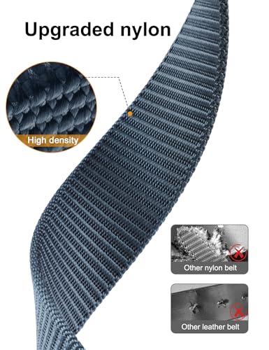 JUKMO Men's 1.5" Nylon Ratchet Belt for Jeans, Blue, Medium (Waist 36-42), Length 49"
