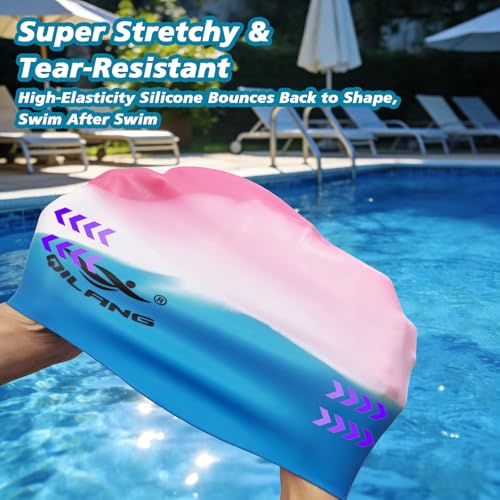 Kids Waterproof Silicone Swim Cap - Comfortable Swimming Hat - Color 02