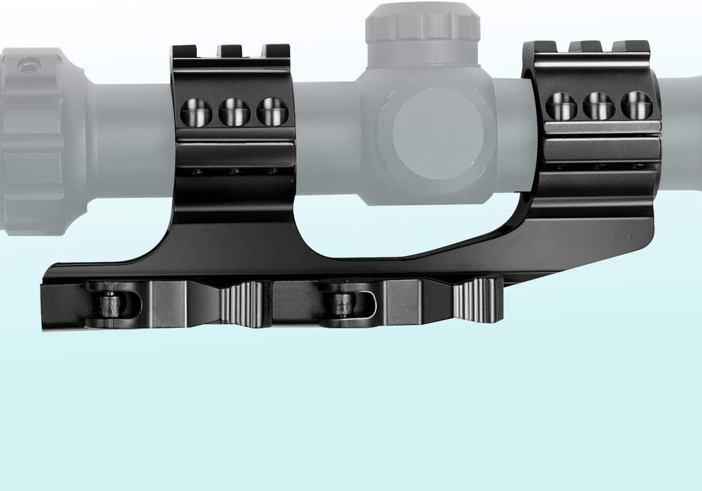 ZONEBIKE Scope Mount with 45 Degree Flip Up Sight and Adjustment Tools, Black, 1 inch Diameter, QD Quick Release, Aluminum Frame