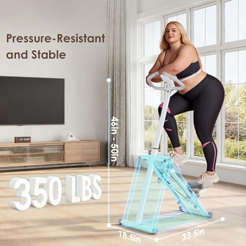 Folding Stair Stepper for Home Workout - 350LBS Capacity, White