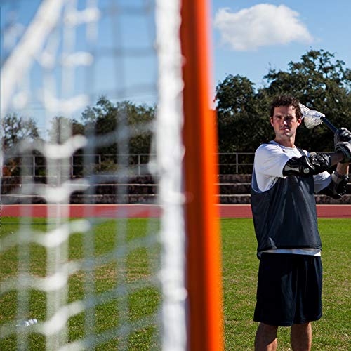Pro & Collegiate Lacrosse Goal - 6' x 6' Steel Frame (White/Orange)