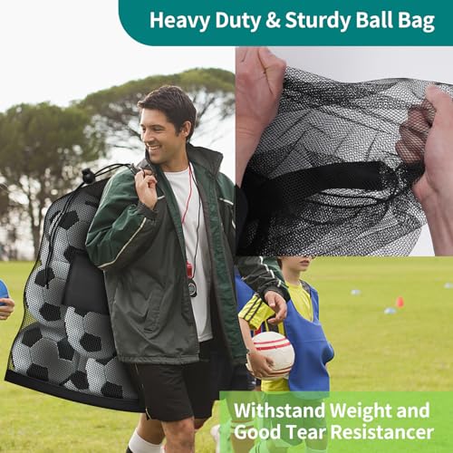 Variation 2: Extra Large Soccer Ball Bag 40 x 30 in Heavy Duty Mesh Drawstring, 2-Pack