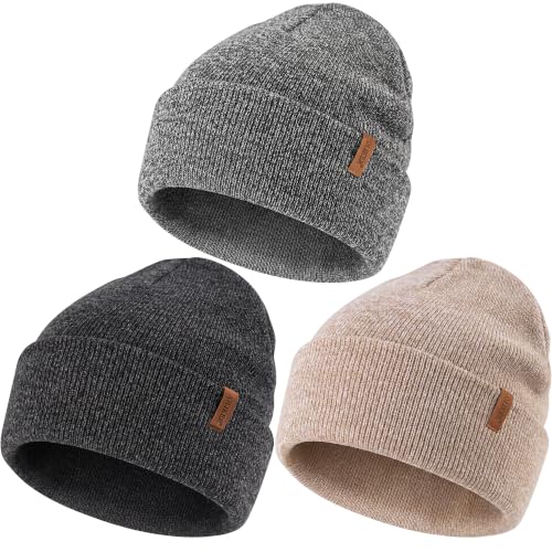 OLIKER Unisex Winter Double Layer Beanie Hat - Multi Color, One Size