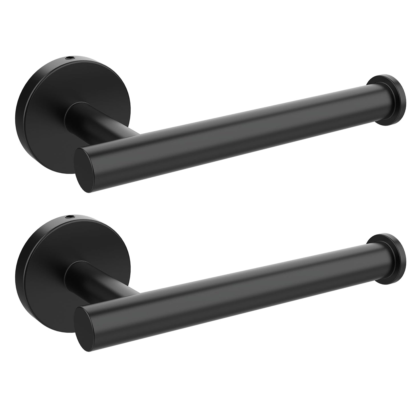 SetSail Toilet Paper Holder Wall Mount Screw-in 2 Packs Matte Black Bathroom Toilet Paper Roll Holders Stainless Steel Tissue Holder for Bathroom Hardware Accessories, Drilling-Hole