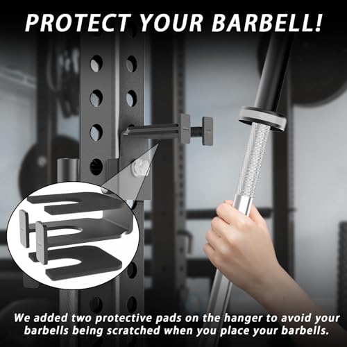 Heavy-Duty Olympic Barbell Holder for 3x3 Power Racks - No Drilling