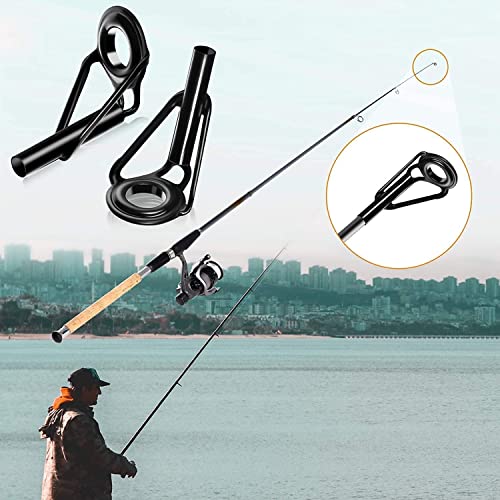 8-Piece Fishing Rod Tip Repair Kit - Stainless Steel Ceramic Guide Rings