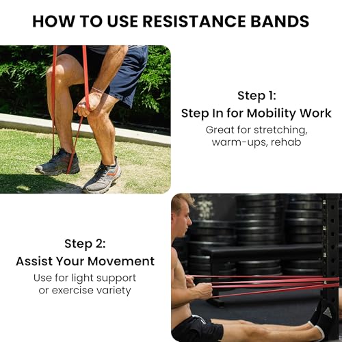 Pull Up Resistance Bands - Red 1/2" 20-35 lbs for Exercise