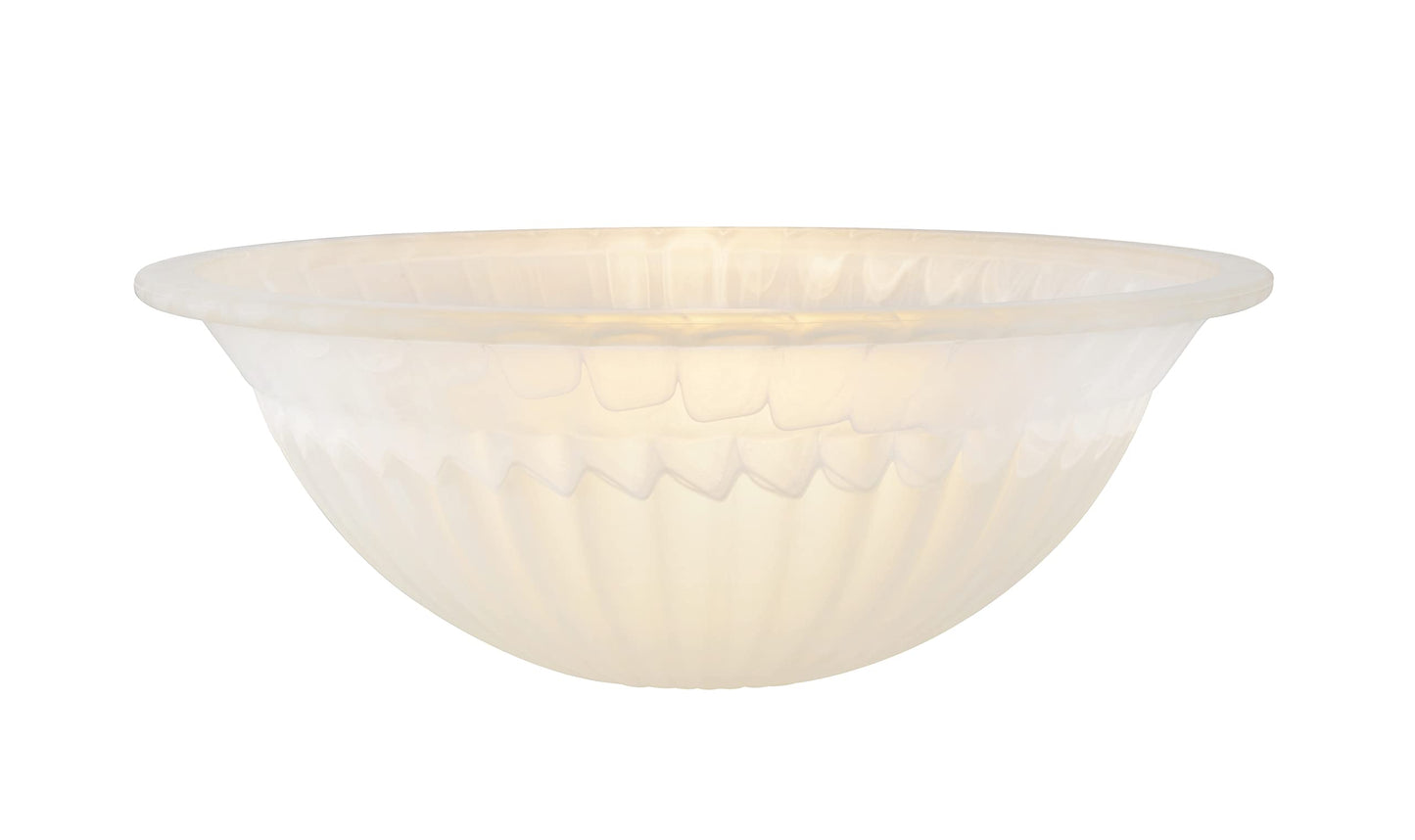 Aspen Creative 23512-11,Alabaster/Amber 2-Tone Replacement Glass Shade for Medium Base Socket Torchiere Lamp, Swag Lamp and Pendant,16-1/8" Diameter x 5-7/8" High.