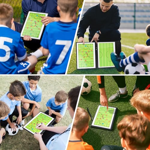 Foldable Soccer Coaching Board with Magnetic Markers - Portable Tactics Board for Training