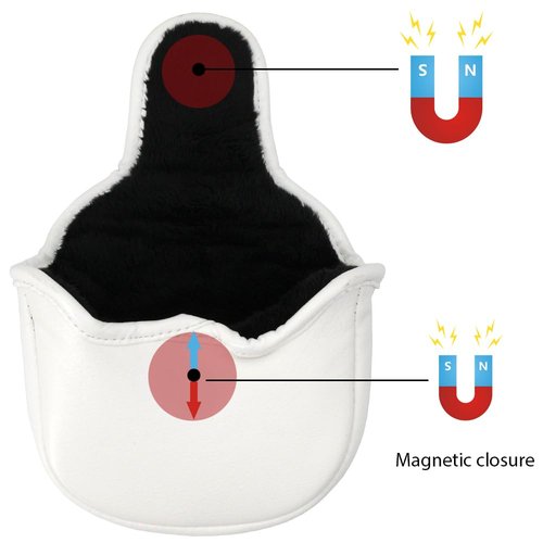 GOLTERS Golf Head Covers Mallet Putter Cover Headcover Magnetic Closure Embroidered Pattern Fit for Most Brands Scotty Cameron Odyssey Mallet Taylormade Ping ect.