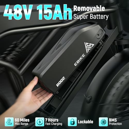 Electric Fat Bike - 48V 15Ah Battery, 1500W Motor, Dual Suspension - Black