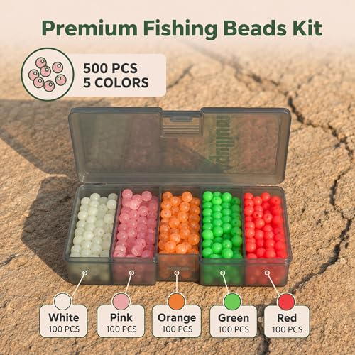 Fishing Beads 8mm 500pcs Glow in The Dark Hard Plastic Lures