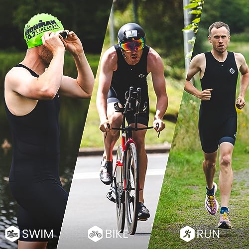 Men's Sleeveless Triathlon Suit - Lightweight Trisuit with 2 Pockets