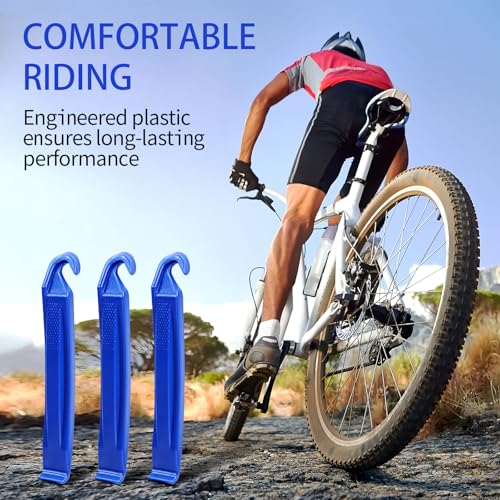 Bicycle Tire Levers - Durable Ergonomic Bike Repair Tool - 3 Pack Blue