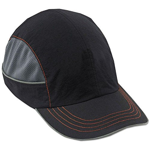 Safety Bump Cap, Baseball Hat Style, Comfortable Head Protection, Long Brim, Skullerz 8950,Black