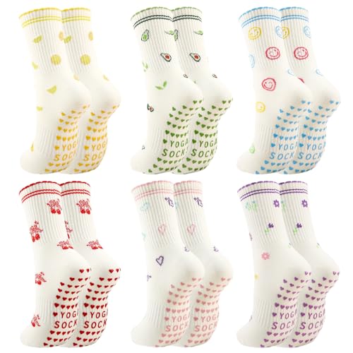 Ruffle Grip Socks for Women - Pastel Sweet Series (8 Pairs)