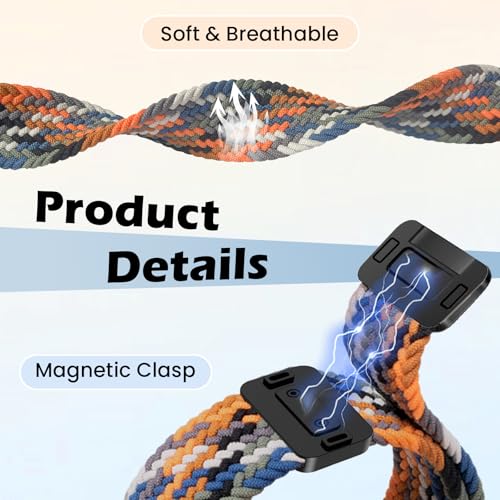 Braided Silicone Band for Fitbit Charge 6/5 - A-Black