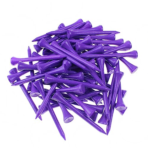 Wooden Golf Tees - 2-3/4 Inch, Pack of 100 - Purple