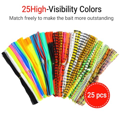 Fly Tying Materials Kit - 25 Colors of Silicone Rubber Threads