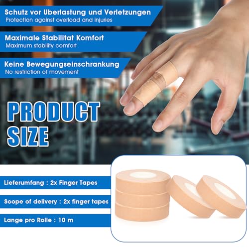 Nude Athletic Finger Tape - 0.5 Inch x 10 Yard - 2 Rolls