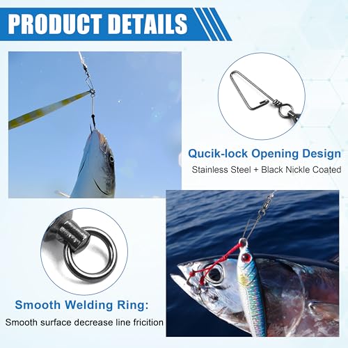 Stainless Steel Fishing Swivels with Coastlock Snaps - Size 0+0 (26lb)