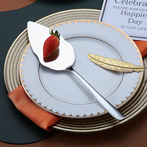 Silver Wedding Cake Knife and Server Set - Stainless Steel 2 Piece