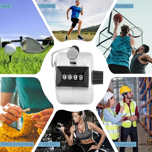 2 Pack Hand Tally Counter - 4-Digit Mechanical Metal Clicker