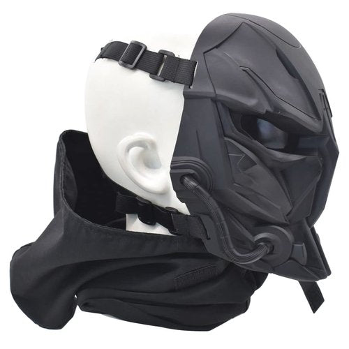 JFFCESTORE Airsoft Mask Balaclava Face Mask Tactical Mask Paintball Headgear Mask Dual Mode Hoods Face Mask for Halloween Paintball CS Game Cosplay and Masquerade Party (Black)