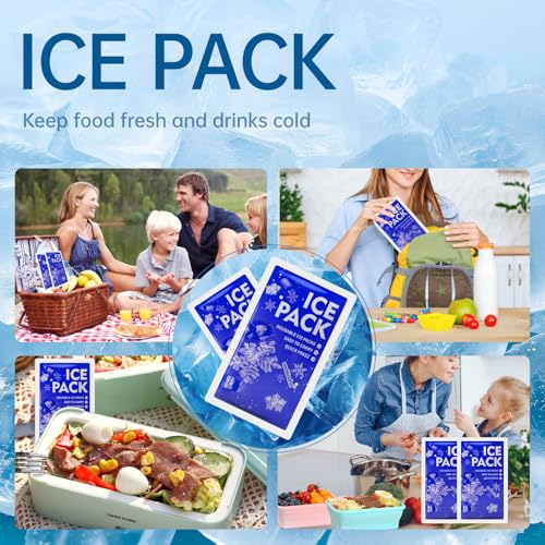 Reusable Ice Packs for Coolers - 16-Pack Water-Activated Freezer Packs