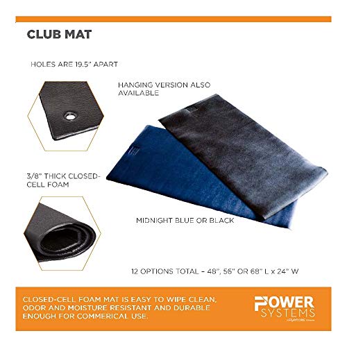 Power Systems Black Hanging Exercise Mat 56 x 24 x 3/8 Inch Commercial Gym Foam