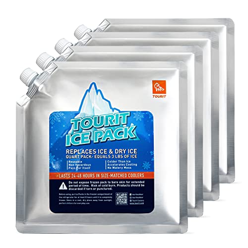 4 Pack Reusable Ice Packs for Coolers, Lunch Bags & Cooler Backpacks