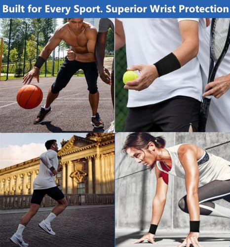 Elastic Wrist Compression Sleeve for Carpal Tunnel & Sports Support - Black