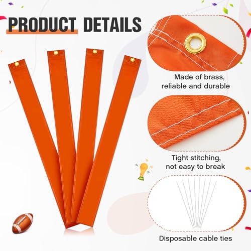 Football Goalpost Wind Flags - 4 Pack with Cable Ties